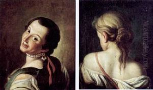 Ragazza Bruna Con Collanadi Perla by Pietro Antonio Rotari