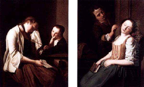 A Girl Weeping Over A Letter - view 1