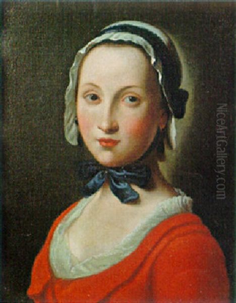 Fanciulla A Mezzo Busto, In Abito Rosso - view 1