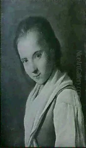 A Portrait Of A Young Girl, Half Length, Seen In Left Profile Her Head Turned To The Viewer - view 1