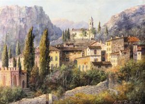 Blick Auf Ein Italienisches Bergdorf by Andreas Roth