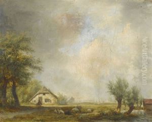 Idyllische Landschaft Mit Bauernhausern