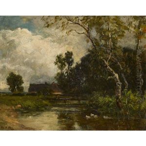 Flusspartie Vor Dem Dorfe by Philipp Roeth
