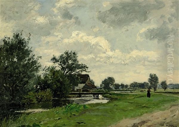 Bachlandschaft Mit Bauerin - view 1