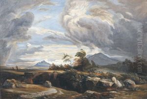 Gewitterwolken Uber Felsiger Landschaft by Philipp Roeth