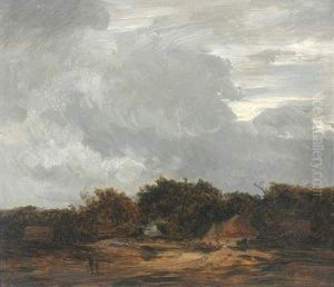 Gewitterstimmung Uber Hollandischer Landschaft Mit Bauerkaten (after J. Ruysdael) by Philipp Roeth