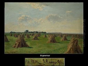 Landschaft Mit Getreidegarben by Philipp Roeth