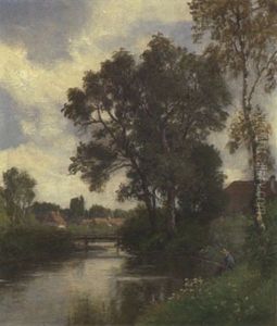 Angler Am Dorfbach by Philipp Roeth