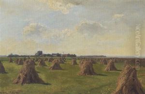 Heumandln In Weiter Landschaft by Philipp Roeth