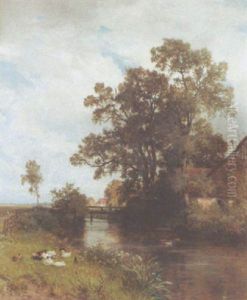 Sommerliche Landschaft Mit Fluss by Philipp Roeth