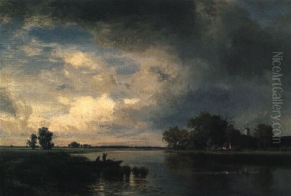 Weite Seenlandschaft Mit Windmuhle - view 1