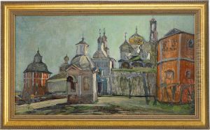 View Of The Trinity Monastery by Michail Vasilievitch Boskin