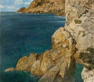 Felsenkuste Auf Capri by Alexander Rothaug