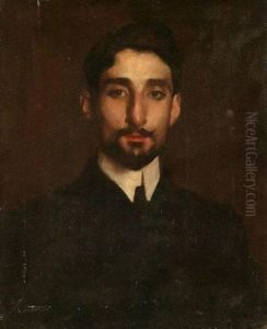 Portrait Of A Man, Pencil Signed On Reverse "f. Bosley"