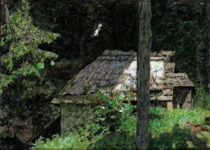 Ein Waldhaus (+ Mann Mit Boot, Verso)