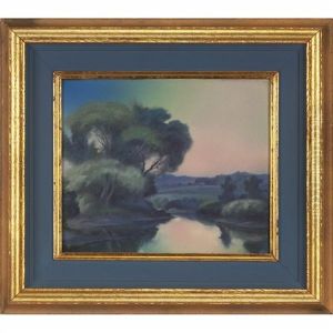 River Winding Through A Landscape Plaque by Frederick Rothenbusch
