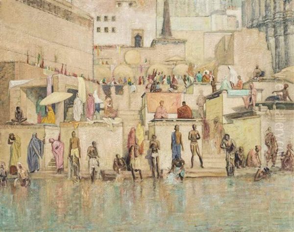 Bathing On The Ganges - view 1