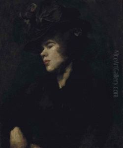Portrait Of Ida Nettleship (1877-1907), Half-length, In A Burgundy Dress And Hat Portrait Of Ida Nettleship (1877-1907), Half-length, In A Burgundy Dress And Hat