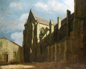 Abbey Church Of St. Seine L'abbaye, Moonlight by William Rothenstein