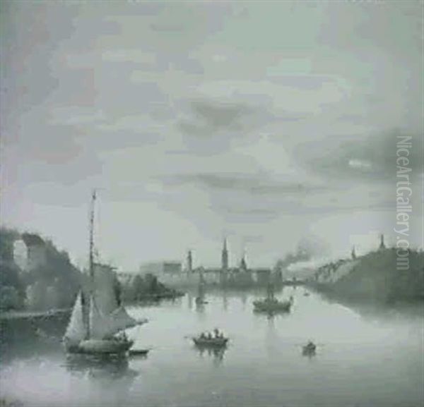 Prospekt Af Stockholm Set Fra Malaren I Morgenbelysning - view 1