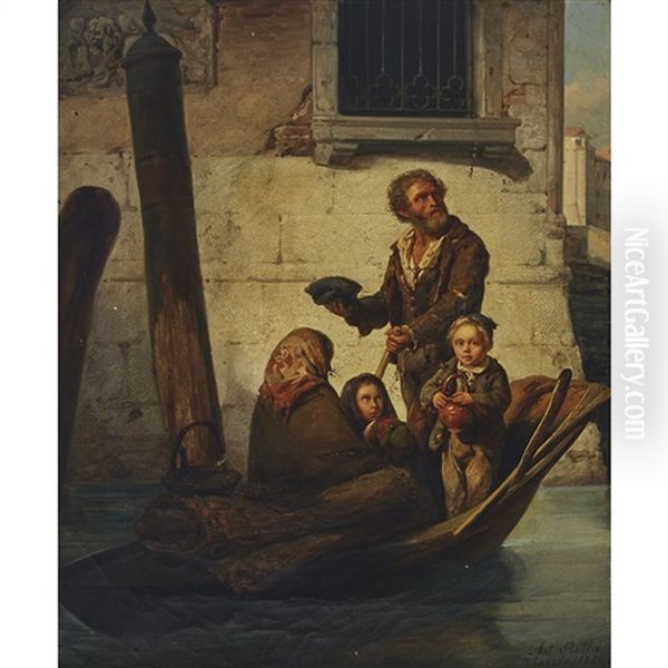Peasant Family On The Venetian Canal - view 1