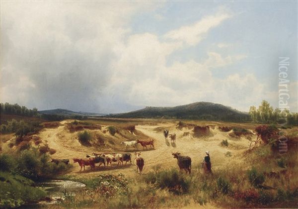 Cows Drinking - view 1