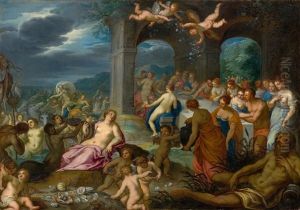 The Wedding Of Neptune And Amphitrite Or The Wedding Of Peleus And Thetis by Hans Rottenhammer the Elder