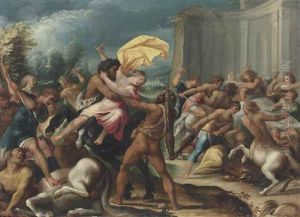 The Battle Of The Lapiths And Centaurs by Hans Rottenhammer the Elder