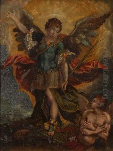 Saint Michel Terrassant Le Demon by Hans Rottenhammer the Elder
