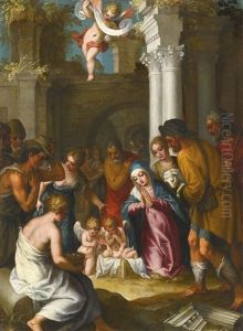 The Adoration Of The Shepherds by Hans Rottenhammer the Elder