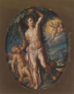 Engel Versorgen Den Gemarterten Heiligen Sebastian