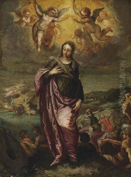 Saint Christina With Scenes From Her Martyrdom Beyond - view 1