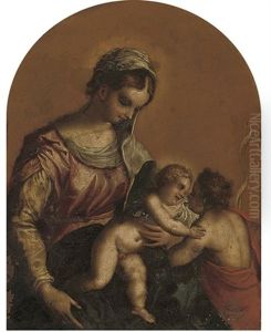 The Madonna And Child With The Infant Saint John The Baptist by Hans Rottenhammer the Elder