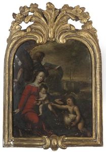 The Holy Family With The Infant Saint John The Baptist by Hans Rottenhammer the Elder