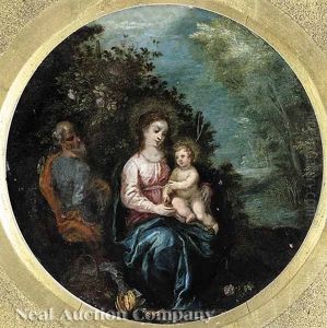 The Holy Family, Rest On The Flight Into Egypt by Hans Rottenhammer the Elder