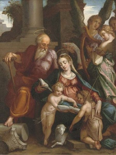 The Holy Family With Saint John The Baptist And Angels Making Music - view 1