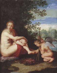 Venus Et Cupidon by Hans Rottenhammer the Elder