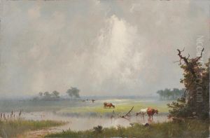 Cows By Stream by H. Wolcott Boss