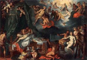 Venus And Mars Surprised By Vulcan And The Gods by Hans Rottenhammer the Elder