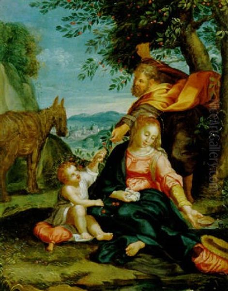 Die Rast Der Heiligen Familie Auf Der Flucht Nach Agypten - view 1