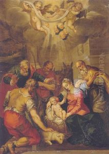 The Adoration Of The Shepherds by Hans Rottenhammer the Elder