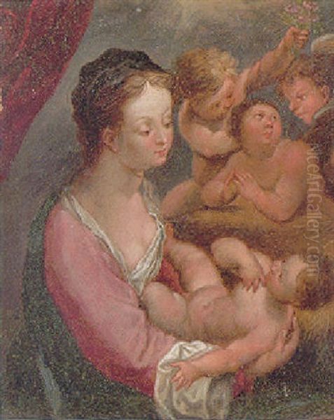The Madonna And Child With Three Angels - view 1