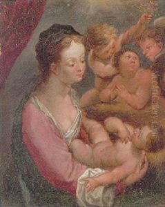 The Madonna And Child With Three Angels