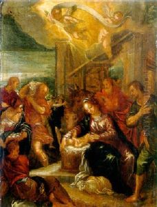 The Adoration Of The Shepherds by Hans Rottenhammer the Elder