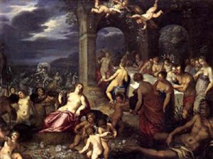 Peleus Og Thetis' Bryllupsfest by Hans Rottenhammer the Elder