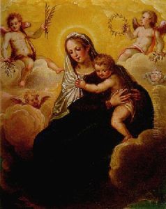 The Madonna And Child In Glory by Hans Rottenhammer the Elder