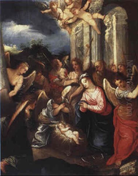 The Christ Child Adored By The Virgin Mary And Angels - view 1
