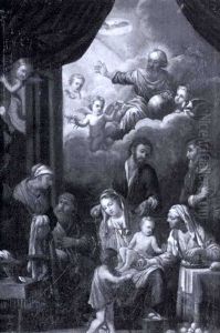 Hl. Familie Mit Joachim Und Anna Und Elisabeth Und Zacharias