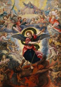 Das Jungste Gericht Mit Dem Heiligem Michael Im Kampf Mit Dem Satan
