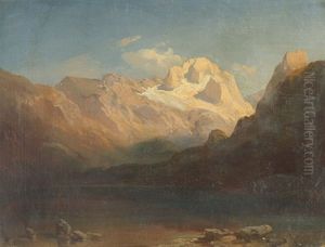 Gosausee Mit Dachstein by Carl Rottmann
